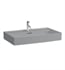 Laufen H810336759104U Kartell 31 1/2" Wall Mount Rectangular Bathroom Sink in Grey Matte with One Tap Hole