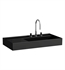 Laufen H810339020111U Kartell 35 1/2" Wall Mount Rectangular Bathroom Sink in Black Glossy with One Faucet Hole