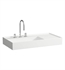 Laufen H810338000111U Kartell 35 1/2" Wall Mount Rectangular Shelf Right Bathroom Sink in White with One Hole Tap