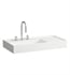 Laufen H810338000112U Kartell 35 1/2" Wall Mount Rectangular Shelf Right Bathroom Sink in White without Tap Hole
