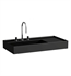 Laufen H810338020112U Kartell 35 1/2" Wall Mount Rectangular Shelf Right Bathroom Sink in Black Glossy without Tap Hole