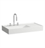 Laufen H810338757111U Kartell 35 1/2" Wall Mount Rectangular Shelf Right Bathroom Sink in White Matte with One Hole Tap