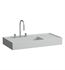 Laufen H810338759112U Kartell 35 1/2" Wall Mount Rectangular Shelf Right Bathroom Sink in Grey Matte without Tap Hole