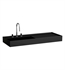 Laufen H813332020112U Kartell 47 1/4" Wall Mount Rectangular Bathroom Sink with Right Shelf in Black Glossy Without Tap Hole