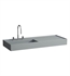 Laufen H813332758185U Kartell 47 1/4" Wall Mount Rectangular Bathroom Sink with Right Shelf in Graphite Matte with Three tap Holes