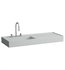 Laufen H813332759111U Kartell 47 1/4" Wall Mount Rectangular Bathroom Sink with Right Shelf in Grey Matte with One Tap Hole