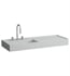 Laufen H813332759185U Kartell 47 1/4" Wall Mount Rectangular Bathroom Sink with Right Shelf in Grey Matte with Three tap Holes
