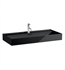 Laufen H810337020104U Kartell 39 3/8" Wall Mount Rectangular Bathroom Sink in Black Glossy