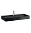 Laufen H810337020136U Kartell 39 3/8" Wall Mount Rectangular Bathroom Sink in Black Glossy
