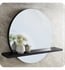 Native Trails Solace 22" Wall Mount Frameless Bathroom Mirror with Shelf in Midnight Oak