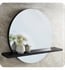 Native Trails Solace 28" Wall Mount Frameless Bathroom Mirror with Shelf in Midnight Oak