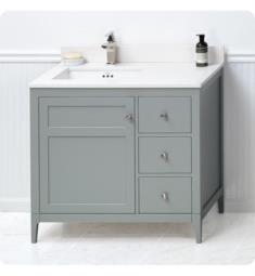 Ronbow 051736-3-F21 Briella 36" Freestanding Single Bathroom Vanity Base Cabinet with Tapered Leg in Ocean Gray