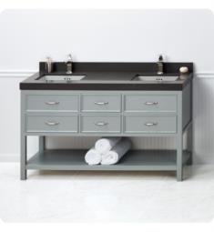 Ronbow 052760-F20 Newcastle 60" Freestanding Double Bathroom Vanity Base Cabinet in Empire Gray