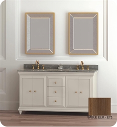 Ronbow 066260-E75 Genova 60" Freestanding Double Bathroom Vanity Base Cabinet in Sable elm
