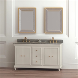 Ronbow 066260-E90 Genova 60" Freestanding Double Bathroom Vanity Base Cabinet in Sabbia Beige