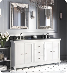 Ronbow 066260-W01 Genova 60" Freestanding Double Bathroom Vanity Base Cabinet in White