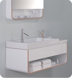 Ronbow E042031-E23 Unity 31 1/2" Wall Mount Single Bathroom Vanity Base Cabinet in Glossy White