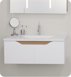 Ronbow E073143-E23 Pure 42 7/8" Wall Mount Single Bathroom Vanity Base Cabinet in Glossy White