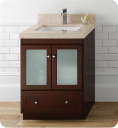 Ronbow 080824-1-H01 Shaker 24" Freestanding Single Bathroom Vanity Base Cabinet in Dark Cherry with Frosted Glass