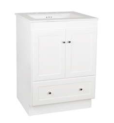 Ronbow 080824-3-W01 Shaker 24" Freestanding Single Bathroom Vanity Base Cabinet in White
