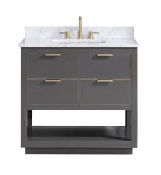 Avanity ALLIE-VS37-TGG Allie 37" Freestanding Single Bathroom Vanity with Sink in Twilight Gray with Gold Trim