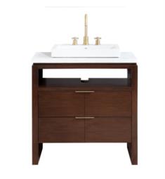 Avanity GISELLE-VS33-NW Giselle 33" Freestanding Single Bathroom Vanity with Carrara White Marble Top in Natural Walnut