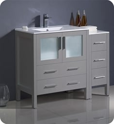 Fresca FCB62-3012GR-I Torino 42" Grey Modern Bathroom Cabinets with Integrated Sink