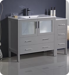 Fresca FCB62-3612GR-I Torino 48" Grey Modern Bathroom Cabinets with Integrated Sink