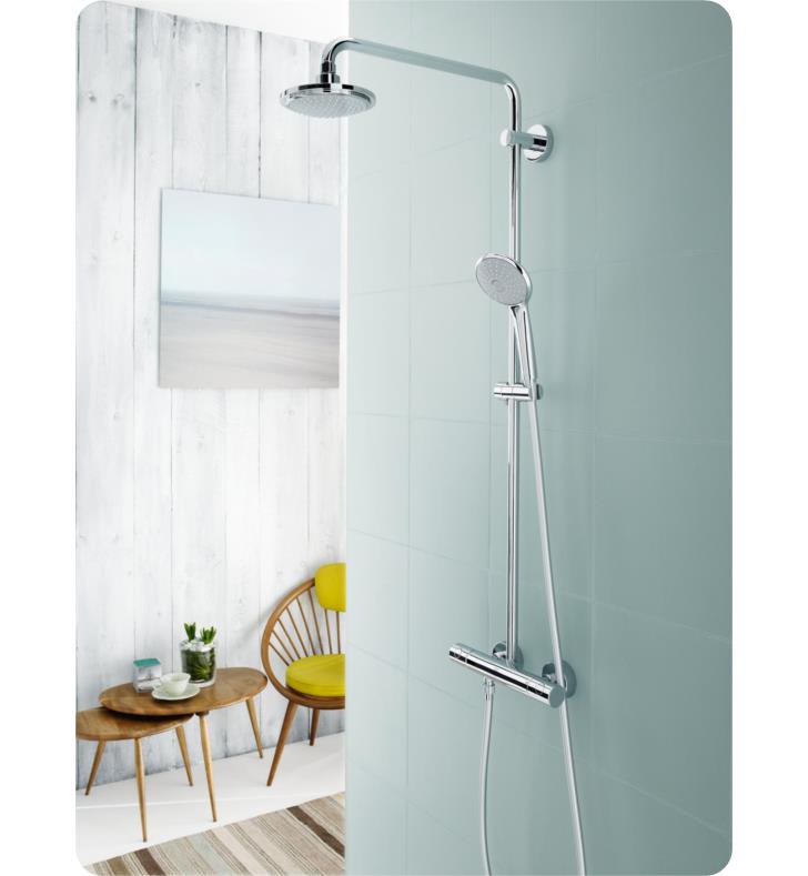 Grohe 26128001 Euphoria 44 5/8" Wall Mount Shower System with Thermostat  With Finish: Starlight Chrome