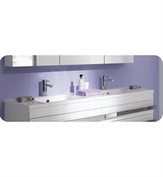Decotec 162345 Riva 59 1/8" Double Bowl Drop-In Rectangular Integrated Bathroom Sink
