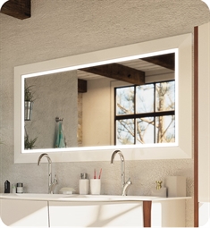 Decotec 125496 Bellagio 55 1/8" Framed Rectangular Bathroom Mirror with LED Lighting