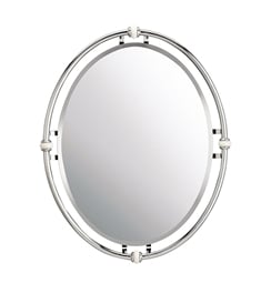 Kichler 41067CH Modern Rounded Mirror from the Pocelona Collection in Chrome
