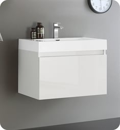 Fresca FCB8007WH-I Mezzo 30" White Modern Bathroom Vanity with Integrated Sink