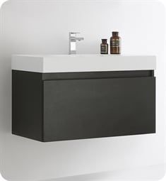 Fresca FCB8008BW-I Mezzo 36" Black Modern Bathroom Vanity with Integrated Sink