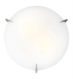 Access Lighting 20662-BS-OPL Zenon 3 Light 16" Flush Mount Incandescent Ceiling Light in Brushed Steel with Opal Glass Shade