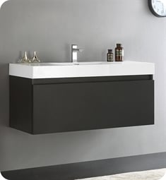Fresca FCB8011BW-I Mezzo 48" Black Modern Bathroom Vanity with Integrated Sink