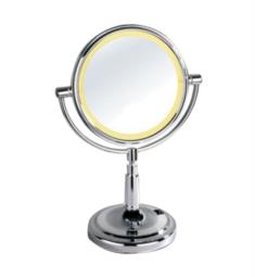 Afina MT-203 9 5/8" Round Freestanding Battery Operated Lighted Magnifying Table Makeup Mirror in Polished Chrome
