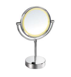 Afina MT-204 8 3/4" Round Freestanding Battery Operated Lighted Magnifying Table Makeup Mirror in Polished Chrome