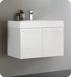 Fresca FCB8089WH-I Vista 30" White Modern Bathroom Vanity with Integrated Sink
