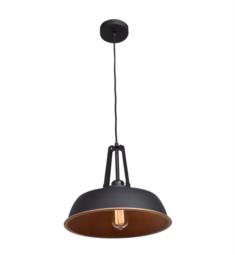 Access Lighting 23777-MBL-MGL Nostalgia 1 Light 13 3/4" Ceiling Mount Incandescent Pendant in Matte Black with Matte Gold Diffuser