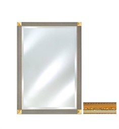 Afina FM1622MAJGD Signature 25" Rectangular Majestic Framed Wall Mount Bathroom Mirror in Brilliant Gold