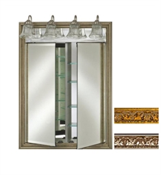 Afina DD-LT2434RVAL Signature 33 1/2" Recessed Valencia Framed Mirror Medicine Cabinet with Traditional Lighting