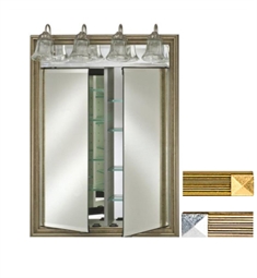 Afina DD-LT2434RMER Signature 34 1/4" Recessed Meridian Framed Mirror Medicine Cabinet with Traditional Lighting