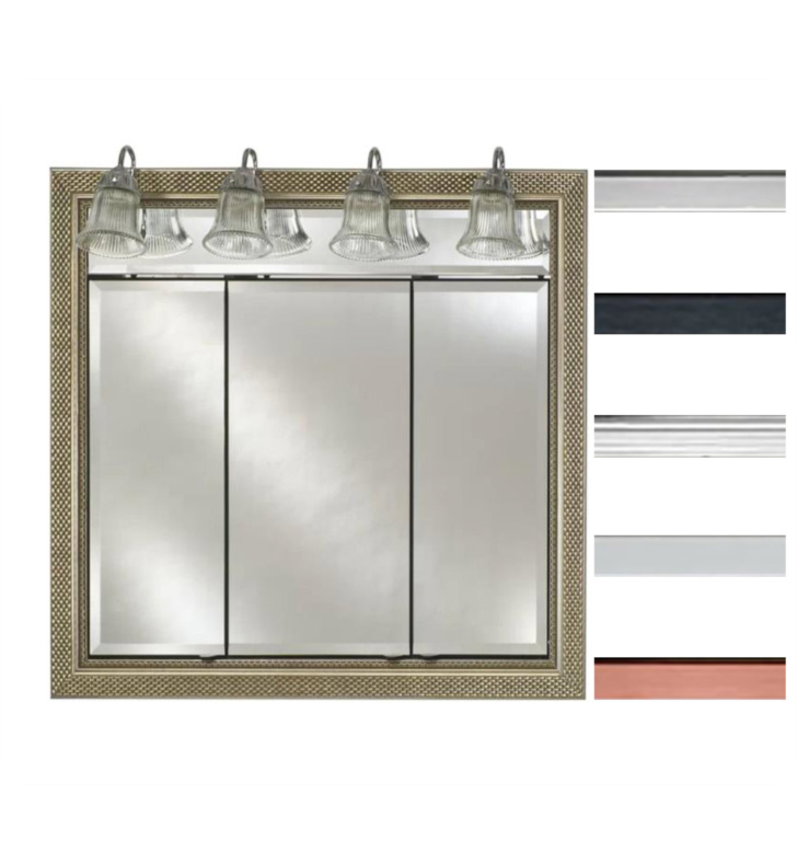 Afina Td Lt3834rsohwt Signature 32 3 4 Recessed Soho Framed Mirror Medicine Cabinet With Traditional Lighting With Frame Finish White