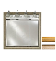 Afina TD-LT4740RROM Signature 40 1/4" Recessed Roman Framed Mirror Medicine Cabinet with Traditional Lighting