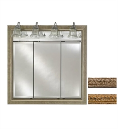 Afina TD-LT4740RTUS Signature 39 1/2" Recessed Tuscany Framed Mirror Medicine Cabinet with Traditional Lighting