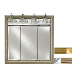 Afina TD-LT4740RMER Signature 40 1/4" Recessed Meridian Framed Mirror Medicine Cabinet with Traditional Lighting