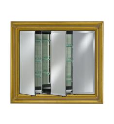 Afina TD4234RDEC Vanderbilt 34" Recessed Decor Framed Mirror Medicine Cabinet with Triple Door