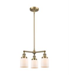 Innovations Lighting 207-G51 Small Bell 19" Three Light Single Tier Matte White Cased Glass Chandelier with LED or Incandescent Bulb Option