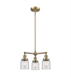 Innovations Lighting 207-G52 Small Bell 19" Three Light Single Tier Clear Glass Chandelier with LED or Incandescent Bulb Option